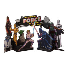 Hallmark Birthday Card, 3D & Pop Up Star Wars Design, Luke Skywalker & Darth Vader, Red, Black