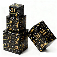 Jatidne 21st Birthday Wrapping Paper Recyclable with Ribbon Gift Wrap Eco Birhtday Paper Pack of 6