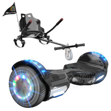 EVERCROSS Hover Board Kids, Hoverboards with Seat Attachment Hoverkart, 6.5" Self Balancing Scooters, Hoverboards Bluetooth with LED Lights, Ideal Ho