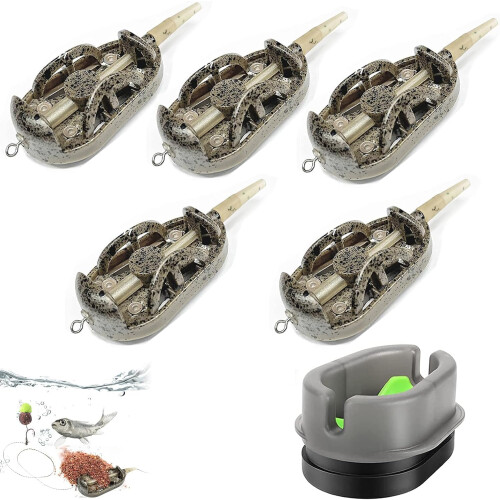 Funmo 6 Pcs Fishing Feeders - Quick Release & Inline Method, 20g-60g Weights