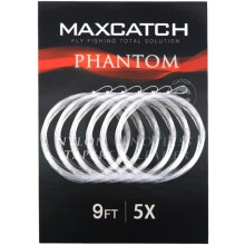 Maxcatch Fly Fishing Tapered Leader Line -Pre-Tied Loop 6 Pack 7.5ft/9ft/12ft/15ft (0X-7X) (Pre-Tied Loop-Clear-Nylon-6 pc, 12ft 4X(6pcs))