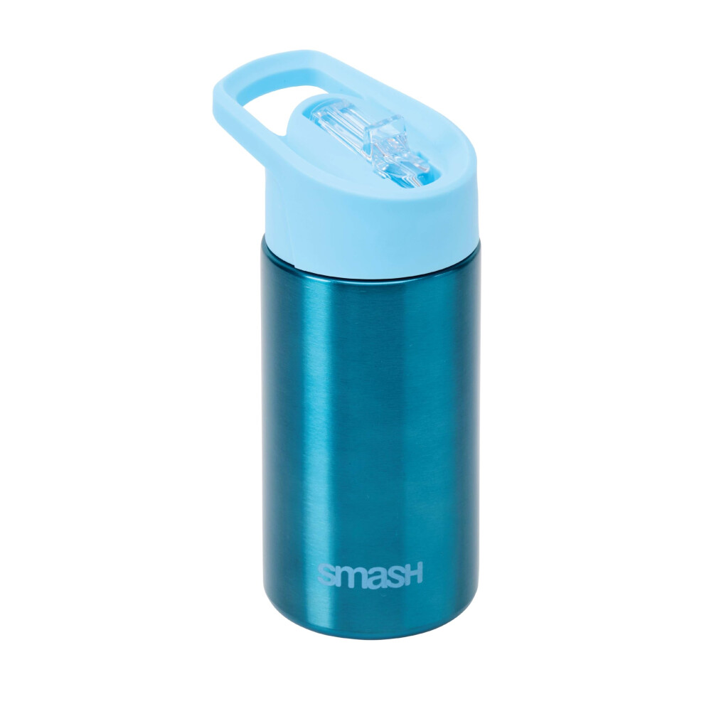 Smash Stainless Steel Drink Bottle With Flip Top Lid And Straw - Bubble Blue 500Ml