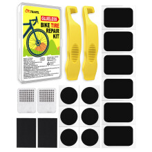 cyctravel Puncture Repair Kit Bike Tyre, Bike Puncture Repair Kit Contains 12 Pieces of Glueless Puncture Repair Patches, Reinforced Tire Levers and