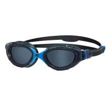 Zoggs Predator Flex Adult Swimming Goggles | Smoke Tint Lens, Anti-Fog, UV Protection, Quick-Adjust Strap, Curved 180 Vision | Pool and Open Water