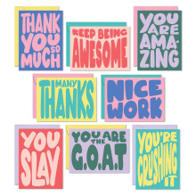 S&O Set of 24 Cute Appreciation Cards with Envelopes - 8 Unique Appreciation Card Designs - Thank You Cards for Coworkers, Employee, Teachers, Recogn