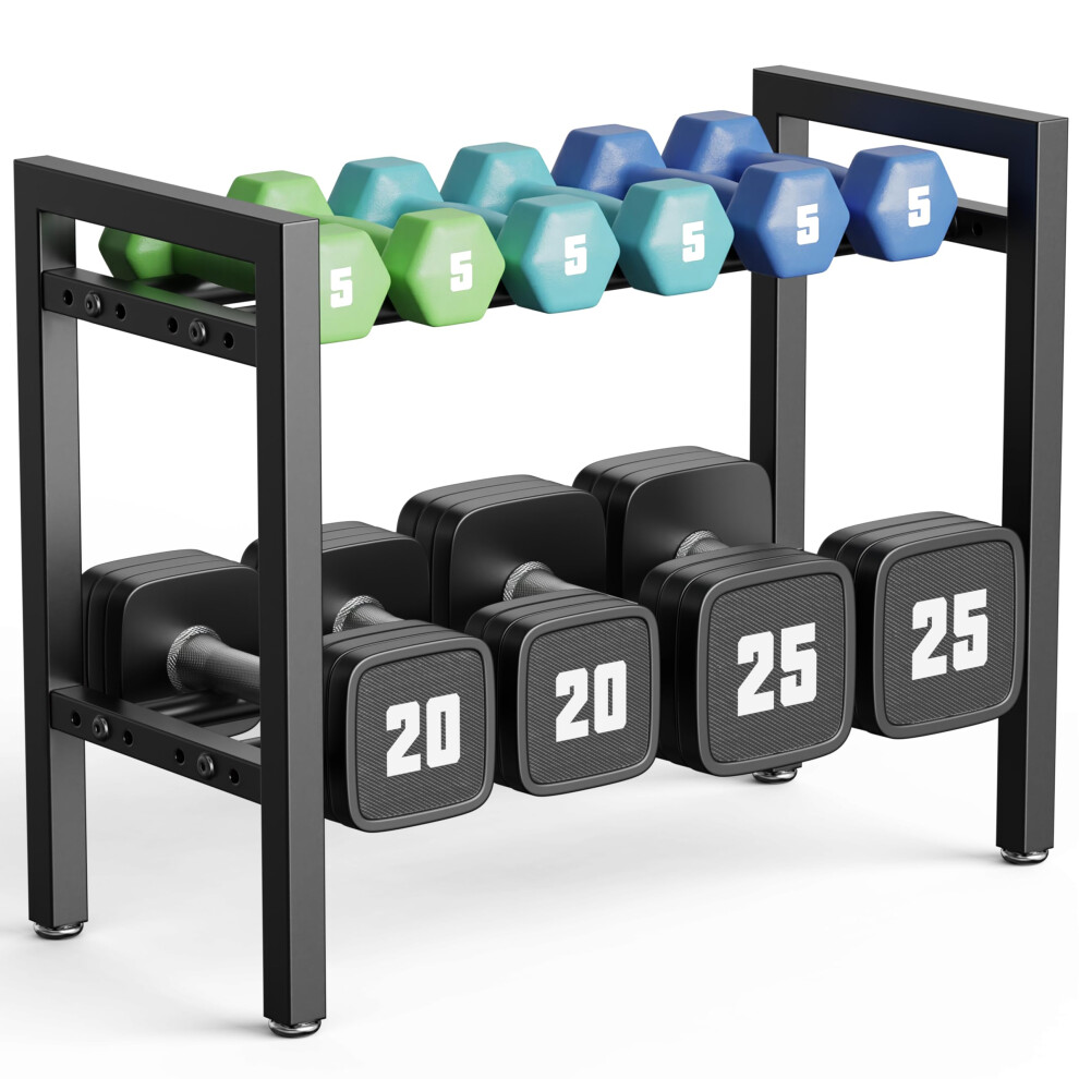 Photos - Dumbbell Rack  2-Tier 19 Inch Adjustable 250LB Capacity Weight Rack For Kettlebell Home Gym Dumbbells (Rack Only)