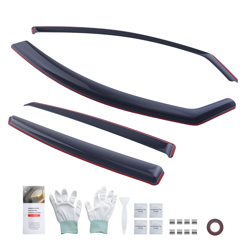 In-Channel Rain Guards For Audi A6 C6 2004-2011 Saloon Window Deflectors 4Pc 6941477755618