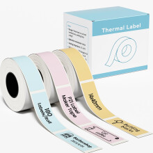3-Roll Blue/Yellow/Pink Compatible with NELKO P21,NADAIIN N12, ORGBRO X1, ORGSTA S001 Label Maker Tape, 14x40mm (0.55"x1.57"), Standard Laminated Off