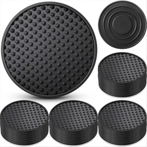 36Pcs Silicone Coasters for Drinks Non Slip Silicone Drink Coasters
