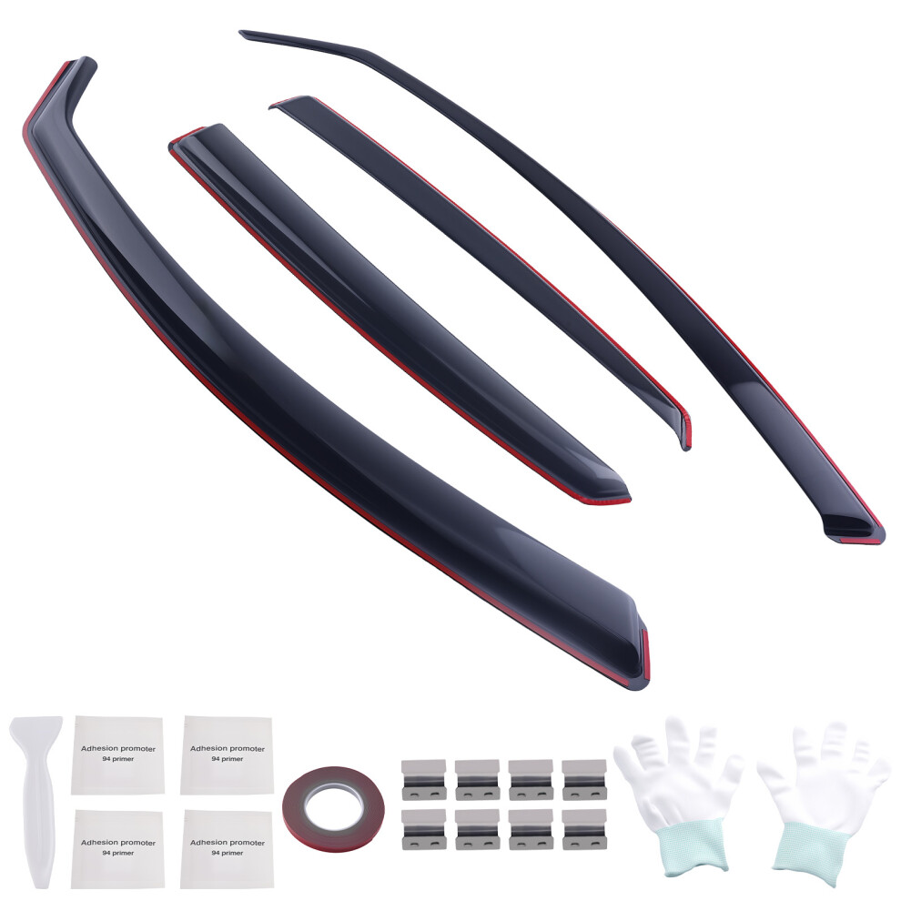 In-Channel Wind Deflectors For Audi A6 C6 Avant 2004-2011 Window Rain Guards Black 6941477780634
