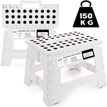 Step Stool for Kids & Adults - 9 inch Plastic Folding Stepping Stool for Kitchen Bathroom Garden and Outdoor, Portable Foldable Stool Holds up to 150