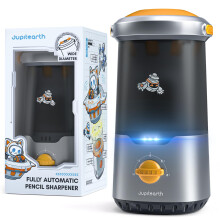 JUPITEARTH Electric Pencil Sharpener for Kids, Hands-Free, Rechargeable, Auto in & Out Spaceship Fully Automatic Pencil Sharpener Fits 6.9-11mm Color