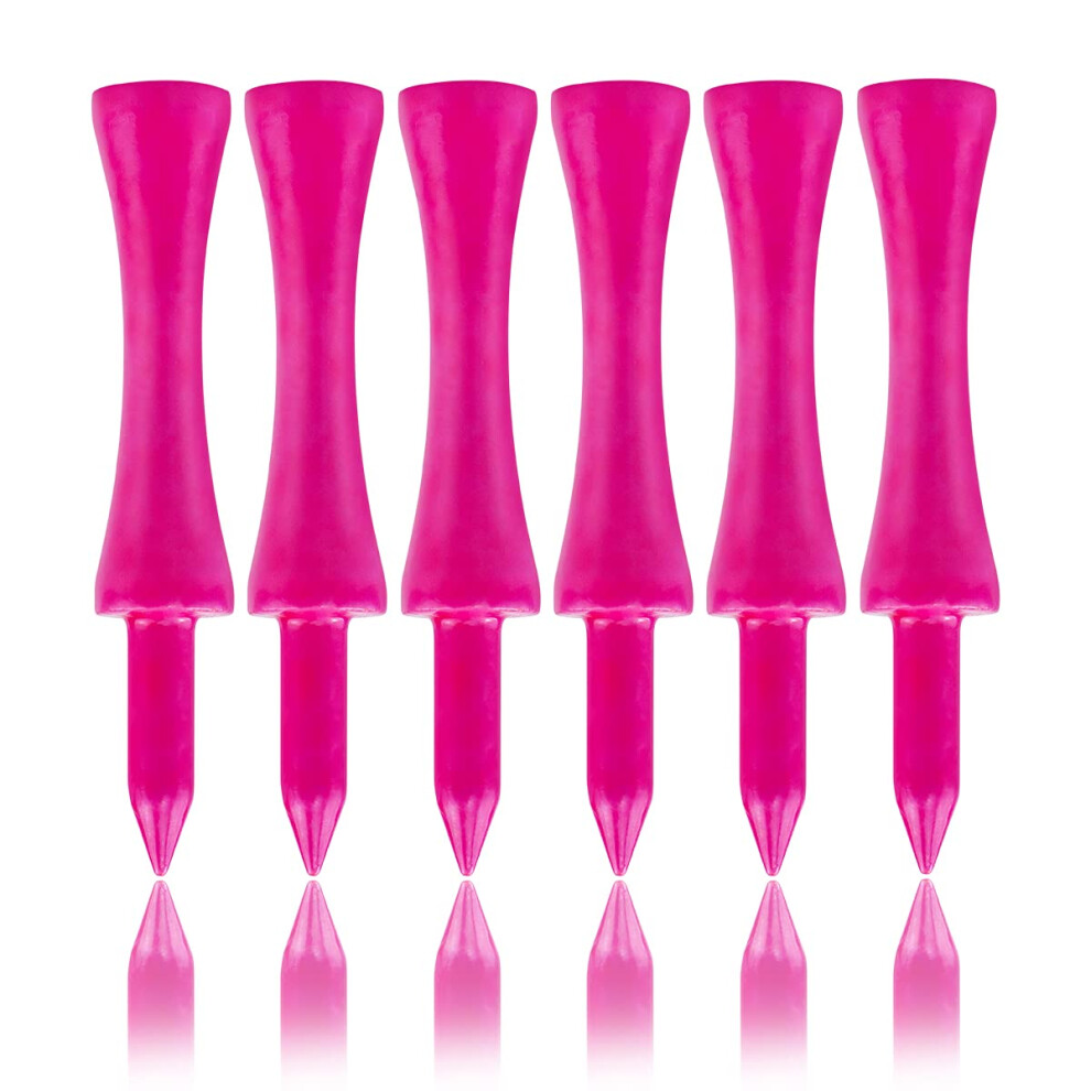 Photos - Golf LIKOSO Bamboo  Tees Pink 60MM Pack of 100 Non Plastic Long Castle