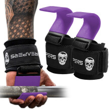 Gymreapers Weight Lifting Hooks (Pair), Heavy Duty Power Wrist Straps Hand Grip Support For Deadlifts, Pull Ups, Shrugs - Gym Gloves For Men and Wome