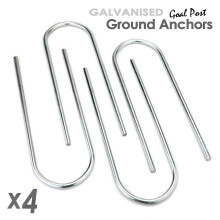 ST Metals Football Goal Pegs & Trampoline Anchor Kit. 4 Metal Heavy Duty U-Shaped Pegs Made From 8mm Galvanised Steel. Ideal As Tent Pegs & Ground An