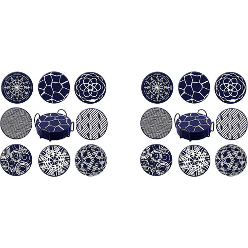 16Pcs Silicone Coaster, Drink Coaster with Holder, Coffee Coaster, Suitable for Bar, Desktop