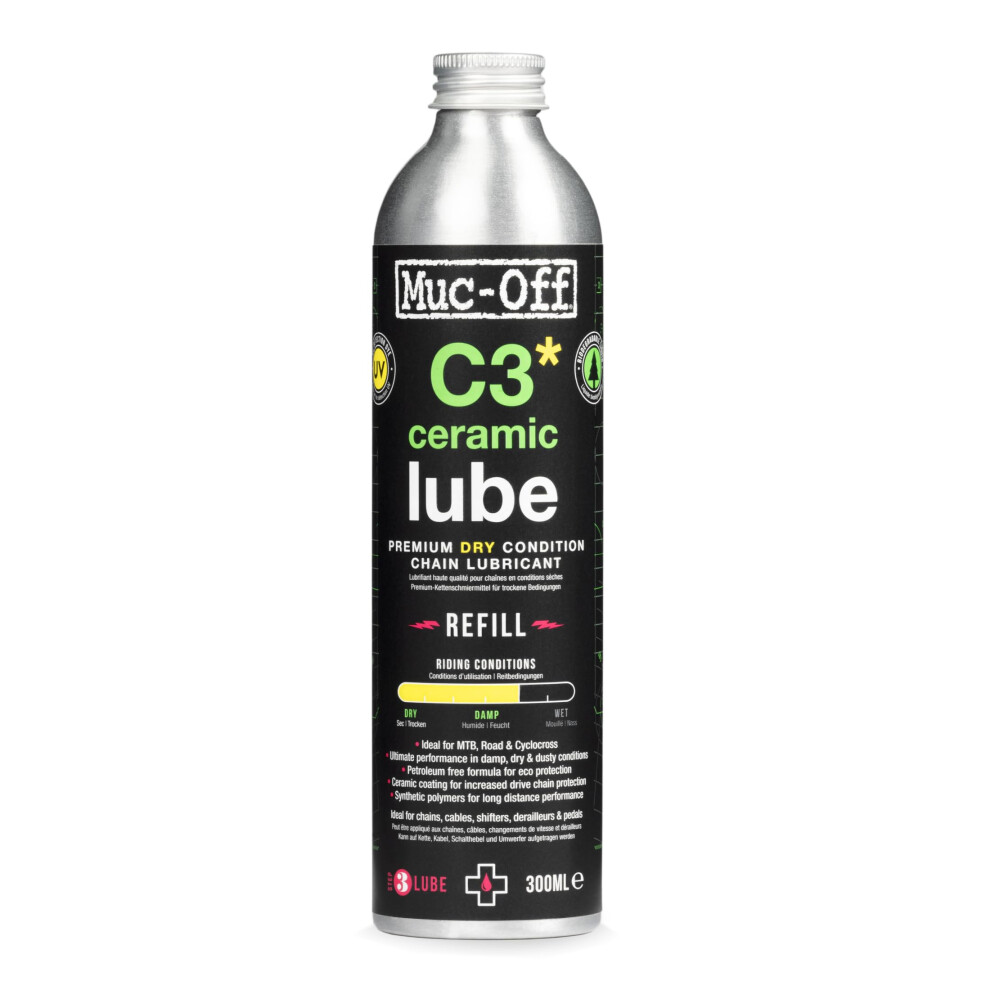 Photos - Climbing Gear Muc-Off C3 Dry Weather Ceramic Lube - Ultra Durable Biodegradable Bike Chain Oil with Ceramic Coating and UV Dye - Reduces F