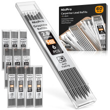 Nicpro 60 Pieces Carpenter Pencil Lead Refills 2.8mm, Lead Refill for Mechanical Carpenter Pencil, Break Resistant 2.8 mm Leads for Construction Penc