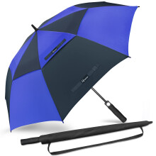 NINEMAX Golf Umbrella Windproof and Rainproof 54inch, Large Umbrella Double Canopy, Golfing Brolly Heavy Duty Unbreakable for Men Women(Navy Blue/Dar