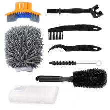 Oumers 8pcs Bike Cleaning Brush Kit, Chain Cleaner Multi Tool Bicycle