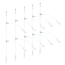 Luroad 5pcs Sea Fishing Rigs, Flapper Rigs Sea Fishing Hook Sizes 1,