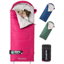 KingCamp Kids Cotton Sleeping Bag, Lightweight Waterproof Camping Sleeping Bag Indoor & Outdoor Use for Kids Age 10-12 (up to 100-140cm),Pink