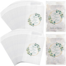 Clabby 50 Pcs Wedding Confetti Bags 105 x 70 mm Confetti Favor Hen Party Candy Bags Throw Some Love Paper Glassing Envelopes for Summer Wedding Baby