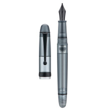 Asvine V126 Vacuum Filling Fountain Pen, Matte Black Acrylic Stub Nib 1.1mm Calligraphy Art Drawing with Case Set