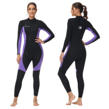 Owntop Mens Womens Wetsuit 3mm - Front Zip Full Diving Suits, Purple L