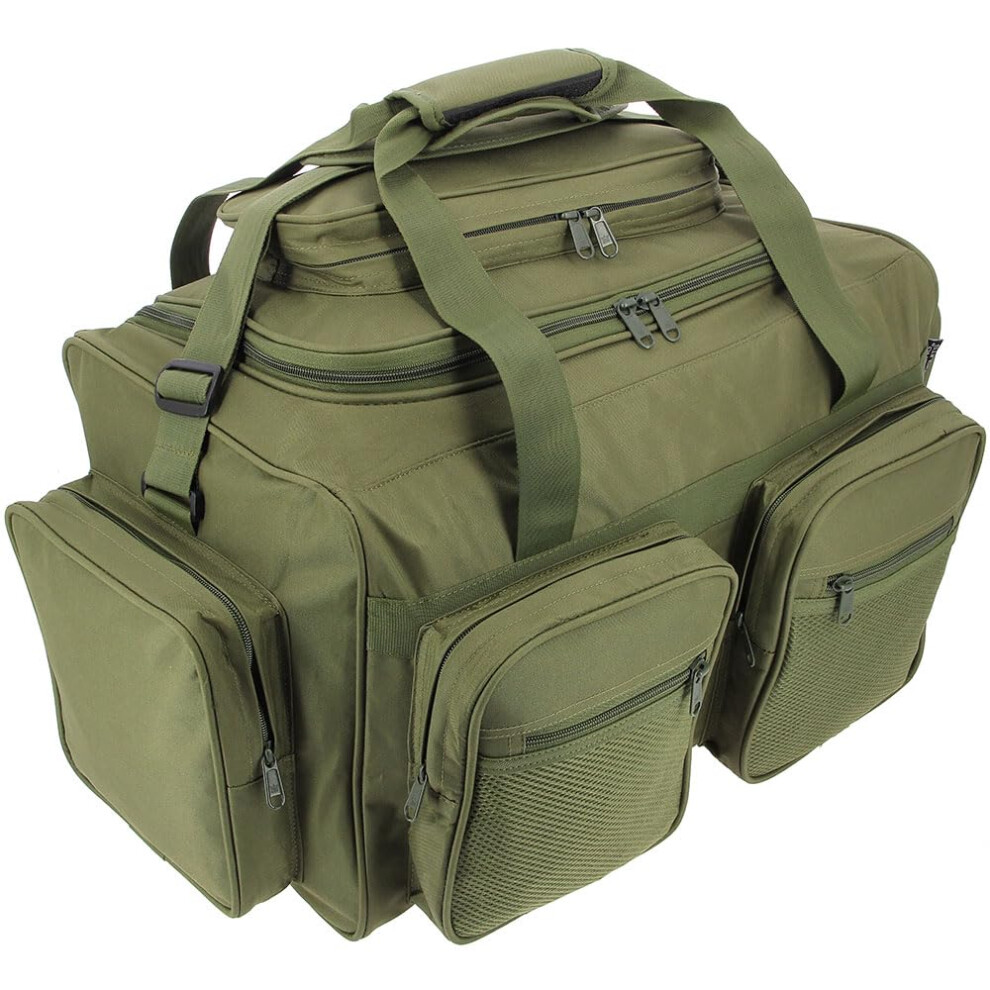 Ngt Angling Pursuits Fishing Bag Carp Holdall Green Carryall Tackle 850 Multi Pocket Bag
