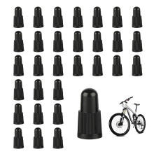 30 Pcs Black Plastic Bike Dust Caps Set, Durable Reusable Presta Valve Caps, Tyre Valve Caps for Mountain Bikes, Road Bikes, Vacuum Tyre Bikes