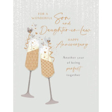 Piccadilly Greetings Anniversary Card, For a Special Son & Daughter-in-Law - 8 x 6 inches