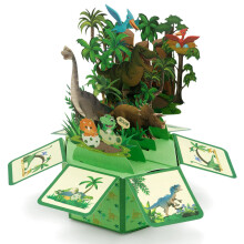 Dinosaur Pop Up Card for Kids, Funny 3D Happy Birthday Dinosaur Pop Up Cards with Envelope & Greeting Card for Dino-Lovers Kids Boys Son Grandson