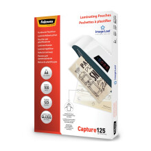 Fellowes A4 Laminating Pouches, Gloss Finish, 100 Sheets, 250 Micron (2 x 125 Micron) Clear and Durable Laminating Pouch with Image Last Directional