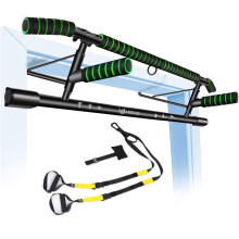 HAKENO Pull Up Bar Door Frame Fitness Chin-Up Bar for Home Gym Equipment, with Professional Training Suspension Strap Set