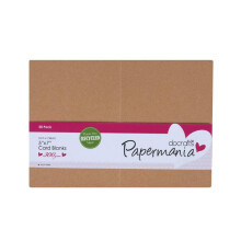 Papermania 50 x 5x7 Recycled Kraft Card Blanks + Envelopes Plain Natural Brown