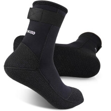 PAWHITS Neoprene Wetsuit Socks, 3mm Diving Socks with Adjustable Strap, Thermal Anti-slip Water Sock for Scuba Snorkeling Surfing Kayaking (S)