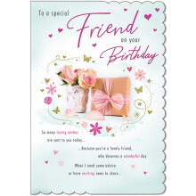 Piccadilly Greetings Traditional Birthday Card Friend - 9 x 6 inches