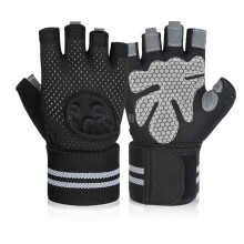 flintronic Workout Gloves With No-Slip Silicone and Wrist Wrap Support for Men & Women - Breathable Training and Weightlifting