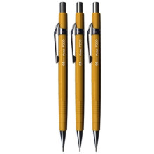 Pentel 0.9mm (P209) Yellow P200 Series Automatic Mechanical Draughting Pencil Refillable Lead Eraser P209-G (Pack Of 3)