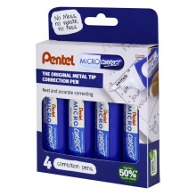 Pentel Micro Correct 12 ml Correction Pen - Wallet of 4 YZL31-W