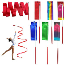 LIPENS 6Pcs Gymnastics Ribbon 78.7 Inch Silk Dance Ribbons with 360 Universal Joint and Non-slip Ribbon Wands Gymnastics Equipment for Rhythmic Gymn