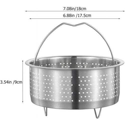 Dampkurv i rustfritt stål, 18 cm for riskokere og 2