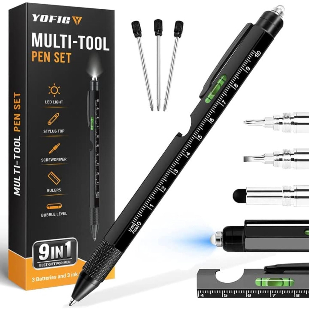 Yofig Father S Day Gifts, Gifts For Men, 9 In 1 Multi Tool Pen Gadgets For Men, Mens Dad Gift, Father S Day Gift From Daughter/Son, Stocking Fillers 5009671090216