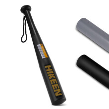 Hikeen 17 inch Robust Steel Baseball Bat for Adult Kids With Non-Slip Handle and Paracord Wrist Strap,Self and Home Defense Black