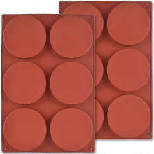 Silicone Round Cake Mold, 2 Packs 6-cavity 4inch Silicone Disc Like Mold for Cake, Resin Coasters, Handmade Soap new 2025