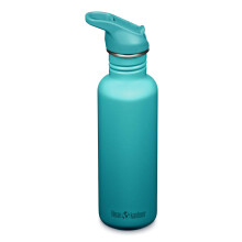 Klean Kanteen Classic Water Bottle, 800 ml, Stainless Steel, Baltic, Lightweight Sports Bottle with Flip Sport Cap, Leak-Proof, BPA-Free, Water Bottl