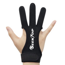 Seektop Archery Glove Shooting Hunting Leather Three Finger Protector for Youth Adult Beginner-S