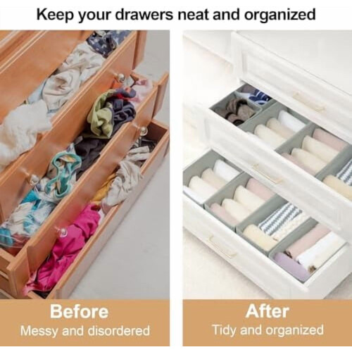 12-Piece Foldable Fabric Drawer Organisers 2