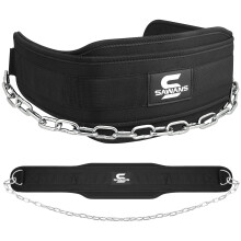 Dip Belt with 36 Inches Heavy Duty Bodybuilding Weight Lifting Dip Steel Chain for Pull Ups Exercise Gym Workout Powerlifting Training Neoprene Back